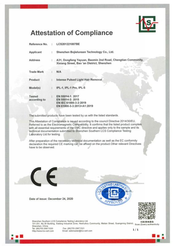 CE - Shenzhen Bojielunsen Technology Co., Ltd.