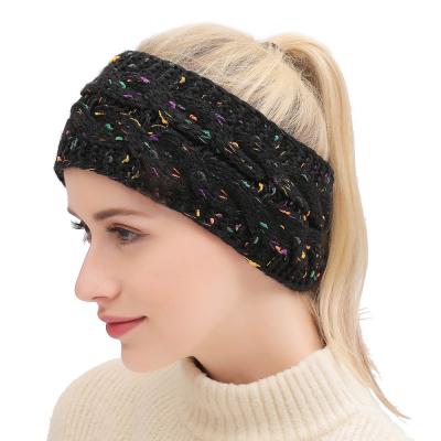 China Elastic Vintage Head Bands 21 Color Knitted Hair Accessories Warm Wool Headband for sale