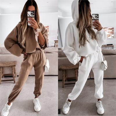 China Breathable High Quality Blank Sweatpants And Hoodie Set Two Piece Tracksuits Women Jogging Sweatsuits for sale