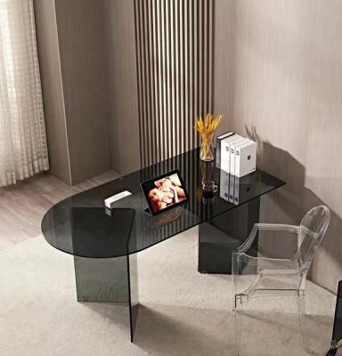 China Tempered Glass Home Furniture Office Furniture Modern Simple Black Dining Table Dining Table for sale