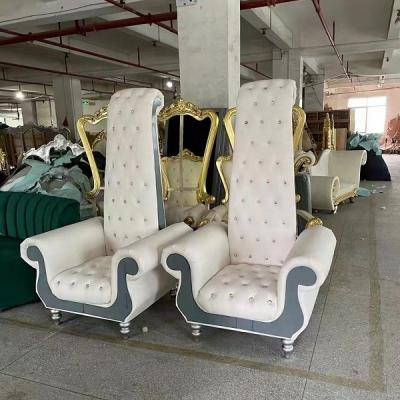 China Modern Foshan Factory Cheap King Chairs Wedding Wooden Event Sofa Throne Chair for sale