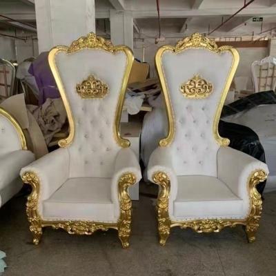 China 2022 New Arrival Modern Golden High Back Royal Throne Chairs Wedding Sofa for sale