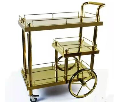 China 2022 (height) Foshan qingtianhao adjustable commercial restaurant wine mobile food delivery hotel use wine cart furniture stainless steel for sale