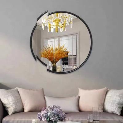 China Home Makeup Special Simple Modern Contemporary Art Decorative Mirror Shape Hanging Glass Mirror Furniture Background Wall for sale