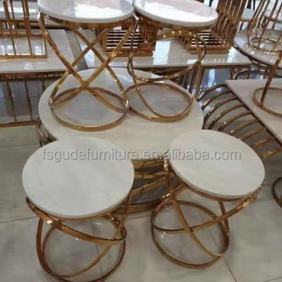 China (Other) Cheap and modern coffee table adjustable steel leg and marble top for living room for sale