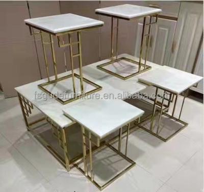 China Adjustable modern living room furniture steel living room furniture 5 steel center table coffee table set (the other) for sale