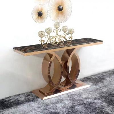 China (Table Other) 2022 New Arrival Metal Leg Stainless Steel Gold Adjustable Console Table For Home for sale