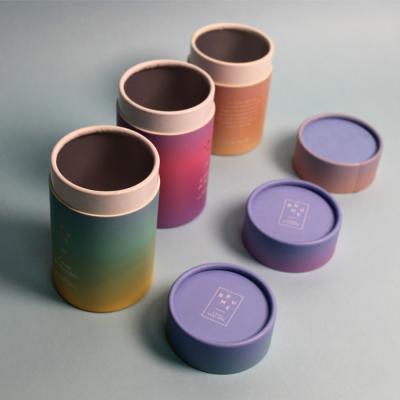 China Empty Custom Color Cardboard Tube Gift Box With Metal Lid for sale