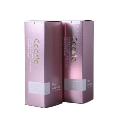 China Personalized Cosmetic Product Boxes With Custom Design On Pink Metallic Paper for sale