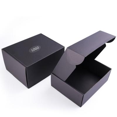 China Black Custom Flat Shipping Mailer Boxes With Custom Design for sale