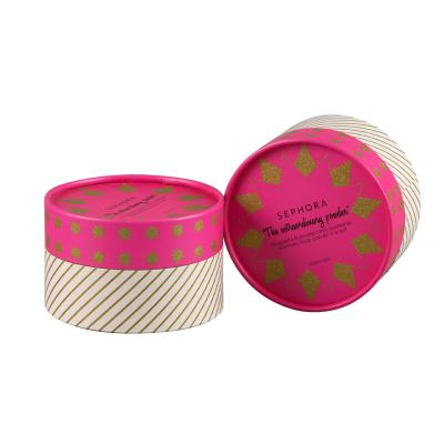 China Small Cylindrical Cardboard Gift Box For Body Powder for sale