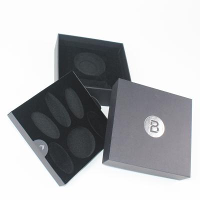 China Customize Rigid Cardboard Custom Black Boxes With Foam Insert for sale