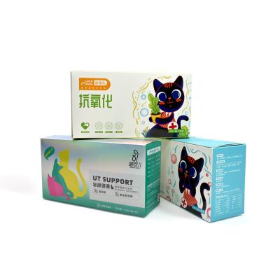 China Custom Designed Small Pet Medicine Paper Shipping Box For Pet Dogs Cats Health Medicine for sale