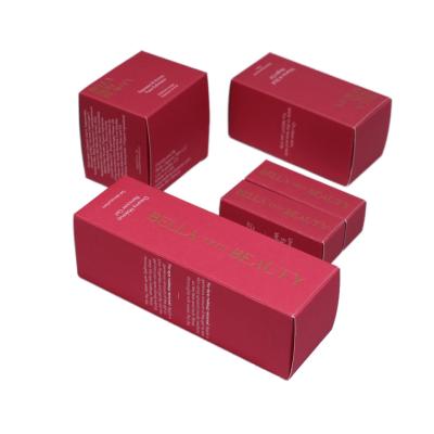 China Custom Logo Printed Packaging Skincare Boxes With Solid Red Texture Paper for sale