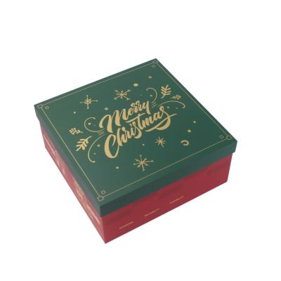 China Red Cardboard Christmas Gift Box With Lid And Base For Wholesale And Retail for sale