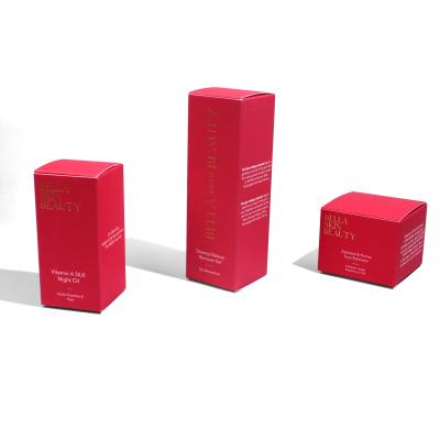 China Eye-Catching Cosmetic Packaging Box with Unique Foil Stamping Embossing and Lamination Design for sale