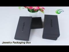 Personalized Jewelry Packaging Box Rigid Cardboard Black Recycled