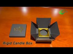 Black Rigid Candle Box Kraft Tealight CMYK Printing Luxury Custom