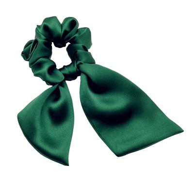 China Dating Amazon Tending 2021 Custom Solid Color Wholesale 6 of 16 Momme Luxury Silk Hair Tie Ruffle Hair Scrunchies Elastic Hair Scrunchies with Bow for sale