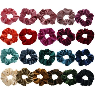 China Dating OEM Large New Custom High Quality Black Blue Colorful Korean Hair Tie Hair Scrunchies 12 Pack Large 2021 For Decoration for sale