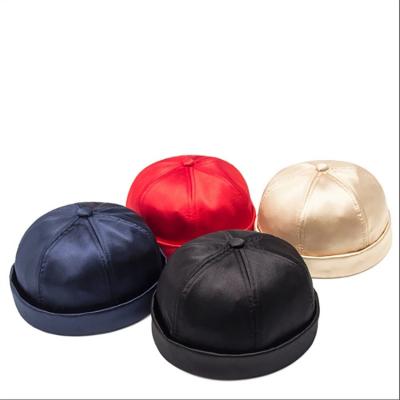 China Manufacturer Supply Custom Logo Fashionable Woman Brimless Hats Character Covers Satin Hats for sale