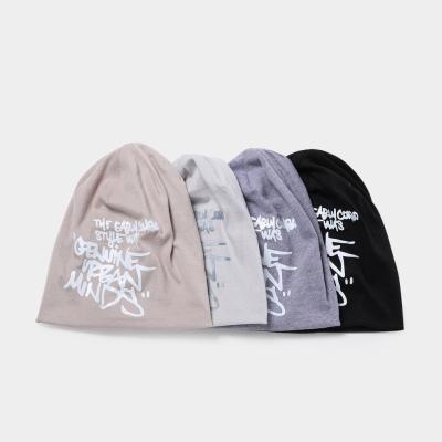 China Wholesale Custom 1PC MOQ Character Print Cotton Sports Winter Knitted Beanie Unisex Running Skull Sleep Chemo Hat Cap For Men And Women for sale