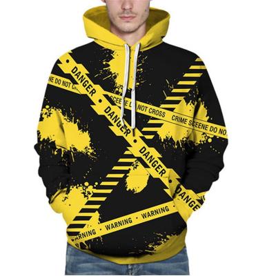 China Anti-wrinkle Stripe Yellow Line Digital Printing Couples Autumn Fleece Print Full Hooded Sports Long Sleeve Leisure Knitted Oversized Hoodie S for sale