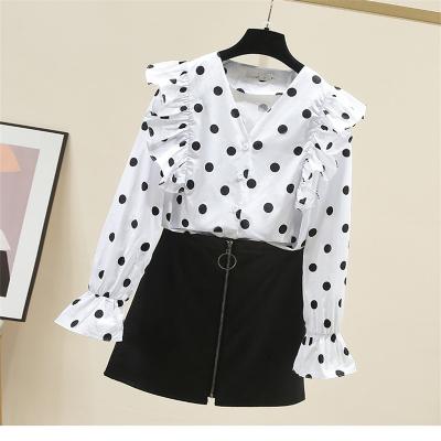 China Anti-wrinkle stitch polyester color top women fashion nude sexy design long sleeve checked gold suppliers women clothing 2023 spring for sale