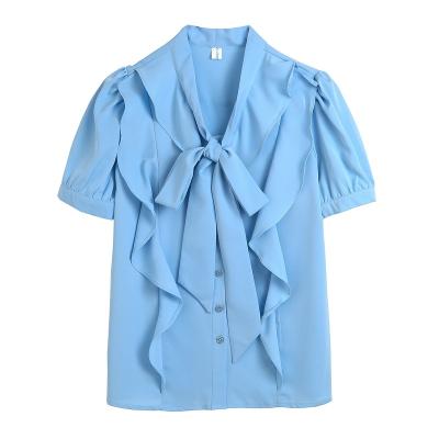 China Autumn Tops Office Korean Fashion Spring Women's Elegant Printed Anti-Wrinkle Shirt Long Sleeve Chiffon Slim White Blouse Blusas Shirts for sale