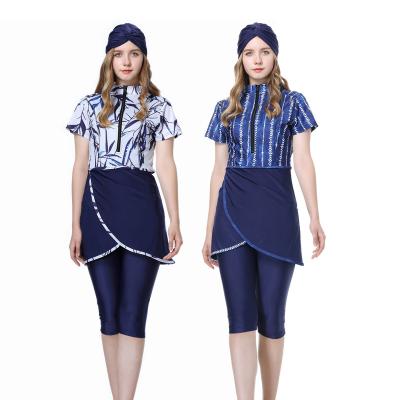 China QUICK DRY Chiffon Wholesale Swimwear Customized Muslim Swimwear Custom Logo Summer High Quality Print Split Casual Modest Long Sleeves XL for sale