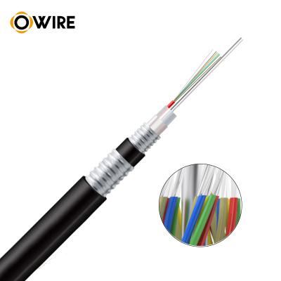 China OUTDOOR WIRING GYTA Optical Fiber Stranded Outdoor Fiber Cable 4 Core Fiber Optic Cable for sale