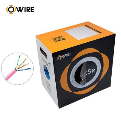 China OWIRE brand rollo 305 metros reel ftp utp lan cable cat 5e cat5e 305m cat5e outdoor lan cable for sale