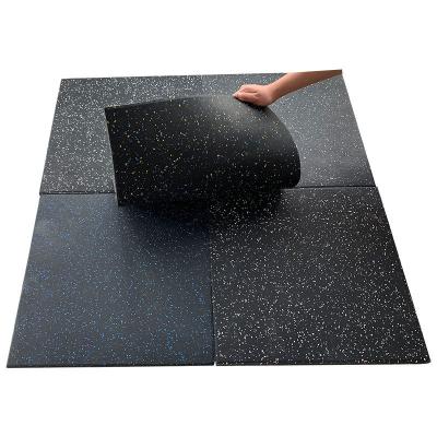 China Durable Cheap EPDM rubber gym floor used indoor rubber mats for gyms prices black rubber floor with blue star mat for sale