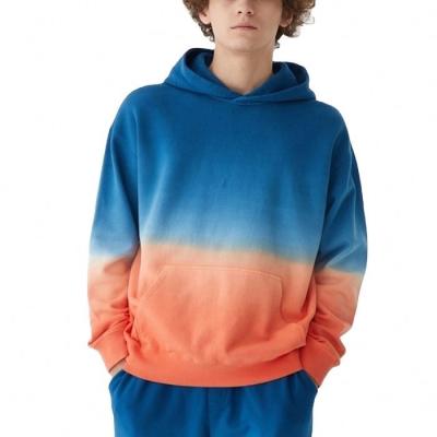 China Custom Made Unisex 100% Cotton Two Tone Plain Tie Dye Anti-Wrinkle Hoodies Hoodie for sale