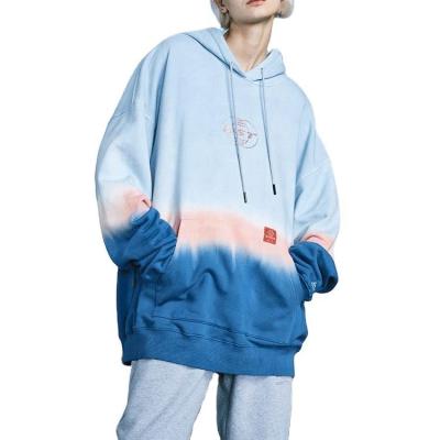 China New Wholesale Custom Anti-Wrinkle Dip Dye Men Hoodie Pullover Oversized Sweatshirts Sudadera Long for sale