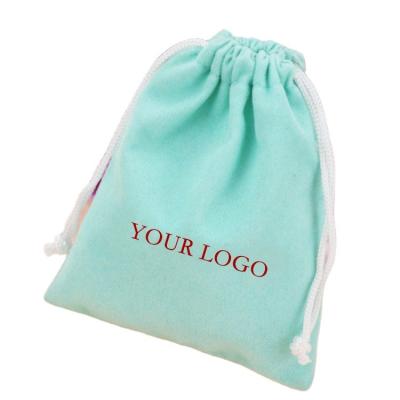 China Recyclable Packaging Jewelry Storage Pouches Drawstring Velvet Gift Bags Velvet Rectangle Pile Bag Gift Bag Super Good Quality for sale