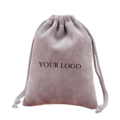 China Recyclable Packaging Jewelry Storage Pouches Drawstring Velvet Pouches Jewelry Display Drawstring Pile Gift Bags Pouches for sale