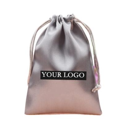 China Drawstring Closure Satin Drawstring Bag Jade/Jewellery/Hair/Gift/Travel/Watch/Sliver Shoes/Diamond/Ring/Pearl Pouch Silk Cloth Bags Custom Logo for sale