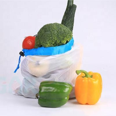 China 30X43CM Reusable-Product-Bag-Washable Zero Waste Kitchen See Through Mesh Bags For Grocery Storage Toys Large Medium Small for sale