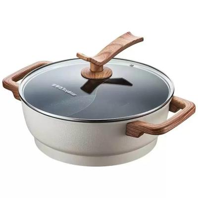 China Household Good Quality Kitchen Appliances 110V 220V Electric Cooking Pot 5L Mac Multifunctional Electric Hot Nonstick Cooker Double Flavor for sale