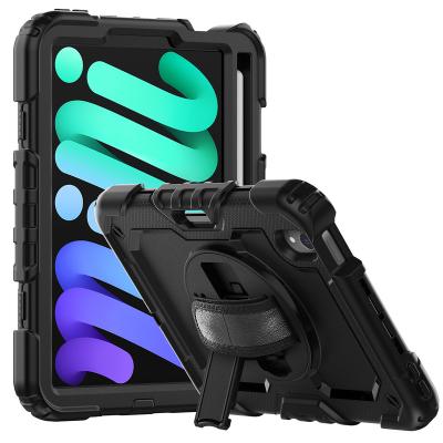 China 360 Rotation Hand Fall Pad Strap Kickstand Shockproof Silicone 8.3 Inch Tablet Cover For iPad Mini 6 Rugged 2021 Case for sale