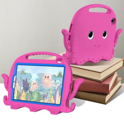 China Colorful Cute Octopus Silicone Handheld Shockproof Protective Cover For iPad Mini 6 8.3 Inch Kids Stand Up Tablet Case for sale