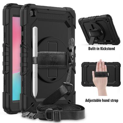 China 360 Pad Tablet for Samsung Galaxy Tab A 8.0 T290 T295 Cover Device, 360 Rotate Hand Strap &Kickstand Silicon Tablet Case for sale