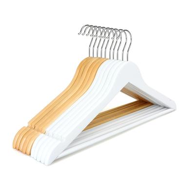 China Eco-friendly Hanger Hot Sales Non Slip Shoulder Straight Wooden Shirt Suits Hanger For Cloth for sale