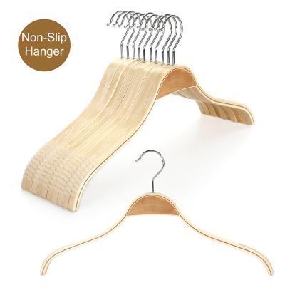 China Modern Hot Sale Ultra Thin Natural Laminated Plywood Hangers Non Slip Wooden Hanger for sale