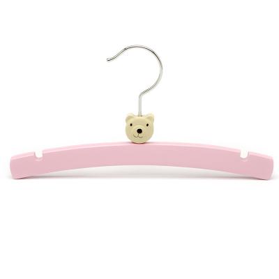 China Pink Children Cardboard Kids Toddler Kids Non Slip Wooden Hangers For Clothes Coat for sale