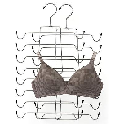 China Modern Closet Organizer Tank Bra Organizer Racks Multifunctional Space Saving Folding Metal Hanger Hanger for sale