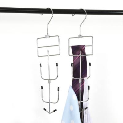 China Multifunctional Modern Household Laundry Items Metal Hanger Organizer for Tie, Belt, Scarf for sale