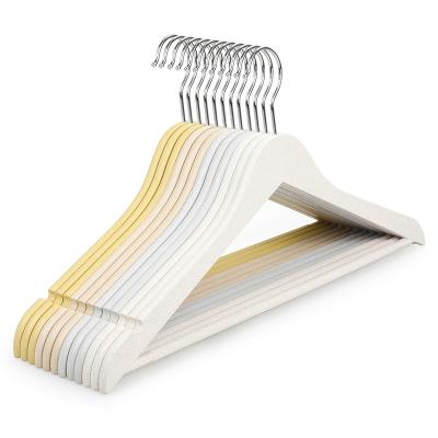 China New Product Design Modern Tending Biodegradable Wheat Straw Cloth Hanger Plastic for sale