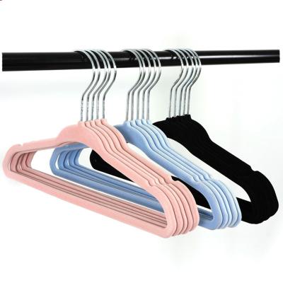 China Modern Wholesale High Quality Color Assembled Baby Kids Children Clothing Velvet Hangers for sale